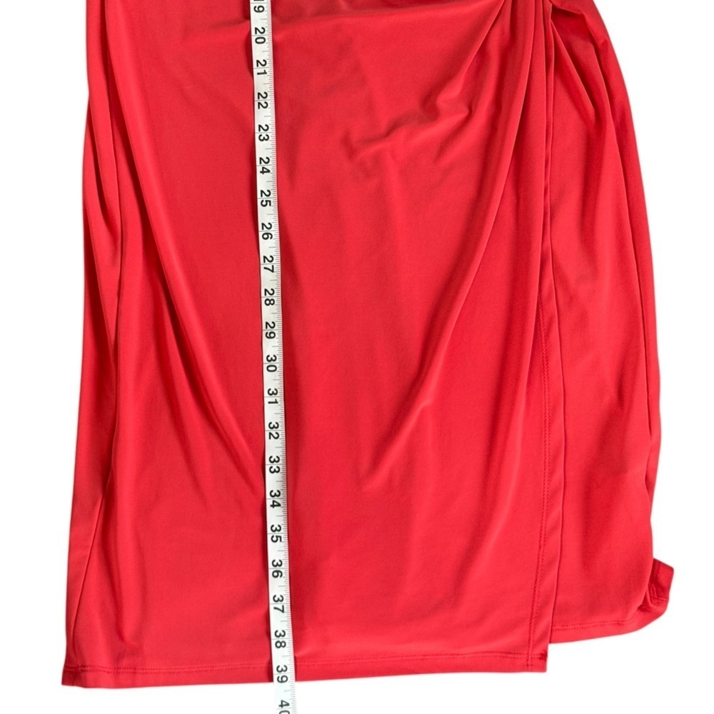 American Living Red Ruched Wrap Cocktail Dress - Picture 5 of 8